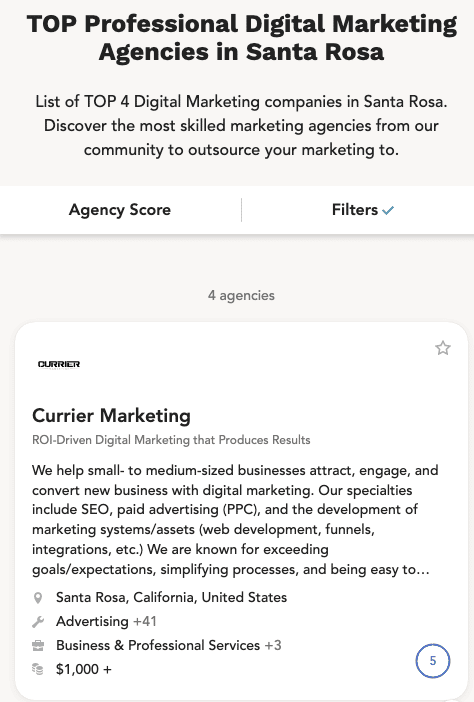 Currier Marketing Listed as a Top Local SEO Company 1